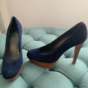 Stuart Weitzman Suede Pump Navy